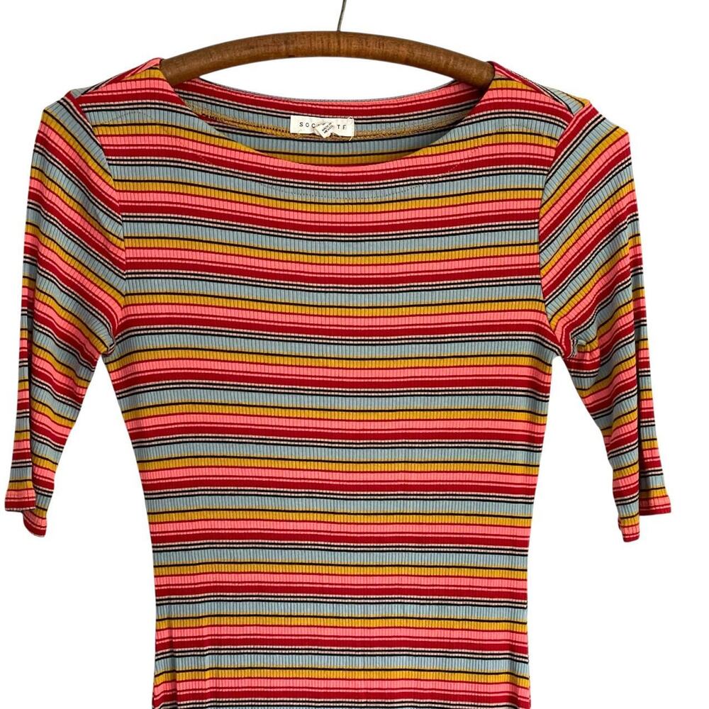 Socialite Multicolor Striped Maxi Dress: Y2K, Modern